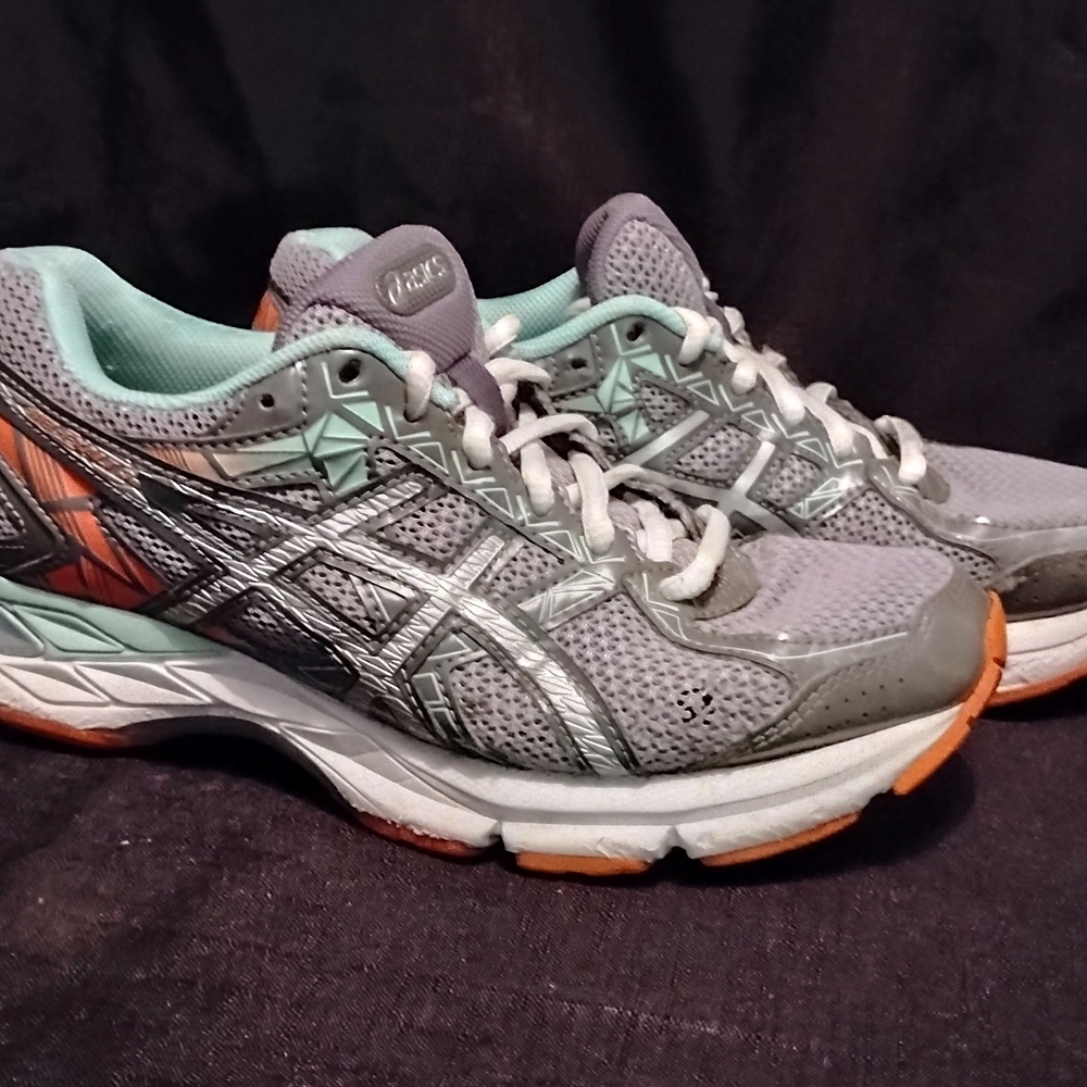 Asics Women's Gray and Mint Athletic Shoes